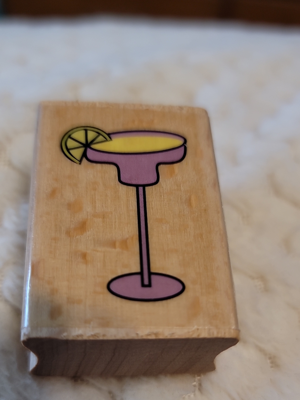 Margarita in Glass Wooden Rubber Stamp